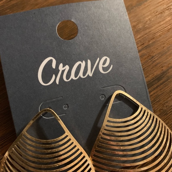 ⛄️Crave Horizontal Stripe Fan Earrings - Gold - Picture 4 of 5